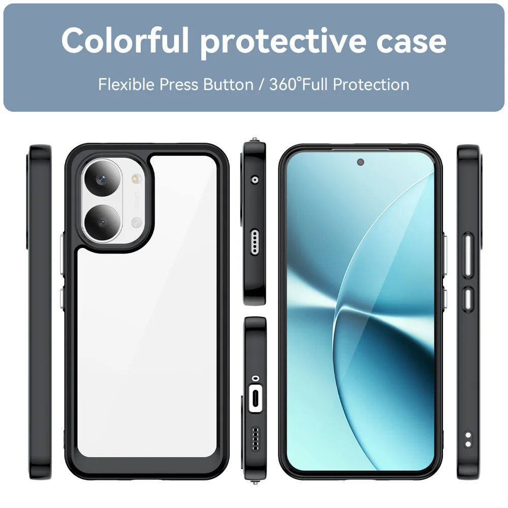 WANLONFENG For Xiaomi Redmi Turbo 5 Max 5G / Xiaomi Poco X8 Pro Max 5G Phone Case XC Series TPU Acrylic Cover with Tempered Glass (Big Lens Hole) - Black - 3