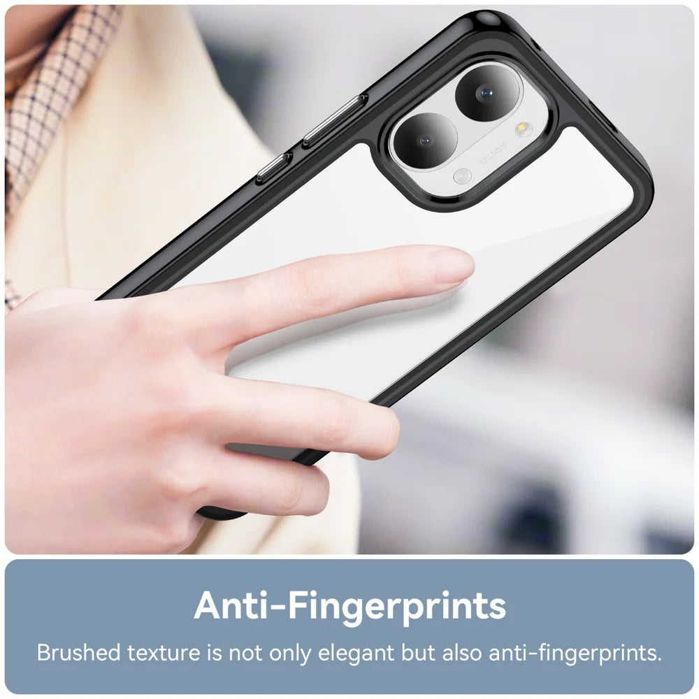 WANLONFENG For Xiaomi Redmi Turbo 5 Max 5G / Xiaomi Poco X8 Pro Max 5G Phone Case XC Series TPU Acrylic Cover with Tempered Glass (Big Lens Hole) - Black - 6