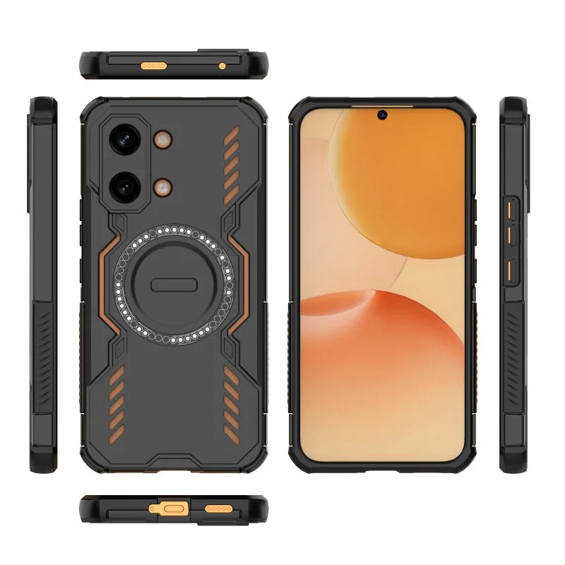 WANLONFENG For Xiaomi Redmi Turbo 5 Max 5G / Xiaomi Poco X8 Pro Max 5G Magnetic Case DJ Series PC TPU Phone Cover with 2Pcs Tempered Glass Film - Black - 2