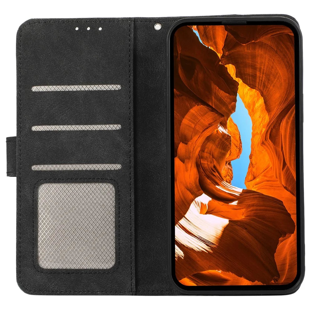 ABEEL For Sony Xperia 1 VIII Case Color Splicing Leather Flip Phone Cover RFID Blocking - Black - 2
