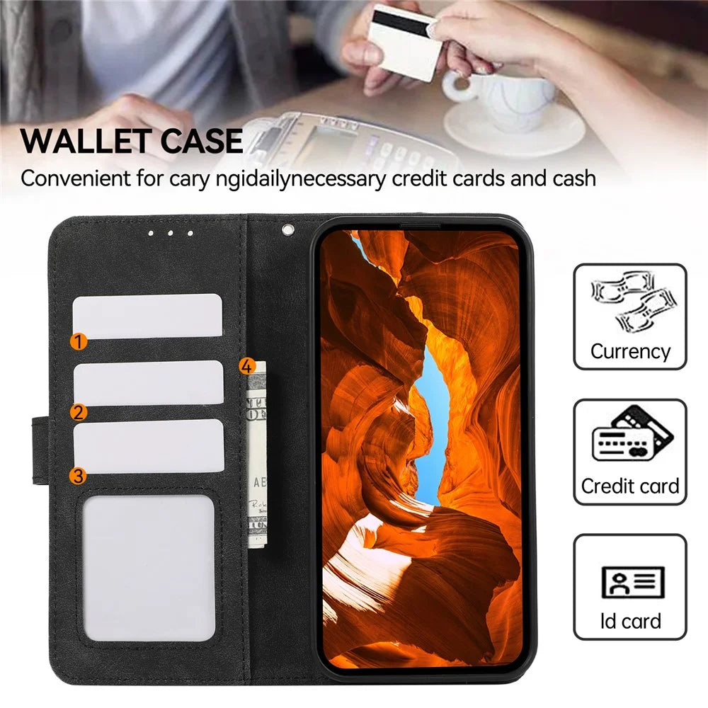 ABEEL For Sony Xperia 1 VIII Case Color Splicing Leather Flip Phone Cover RFID Blocking - Black - 5