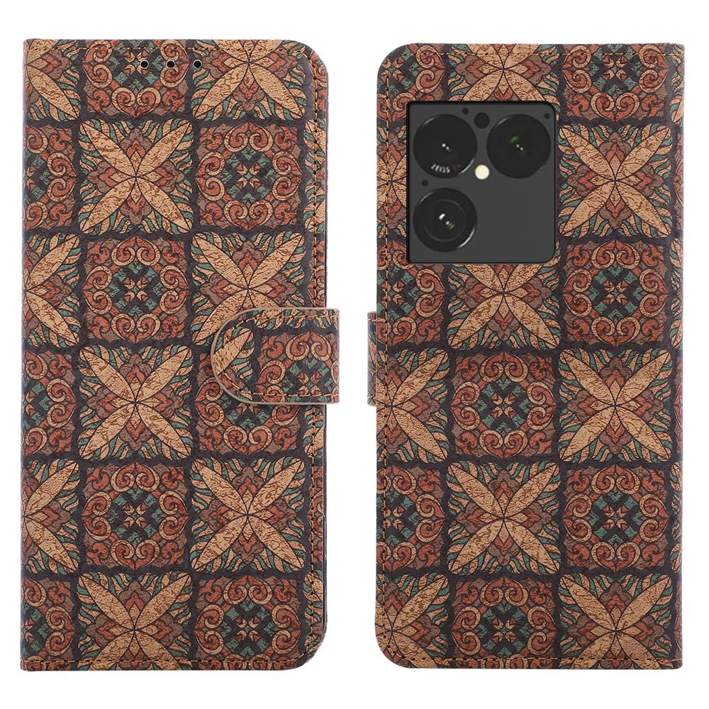 For Sony Xperia 1 VIII Leather Wallet Case Bohemian-style TPU PU Phone Cover with Stand - Hearts - 1