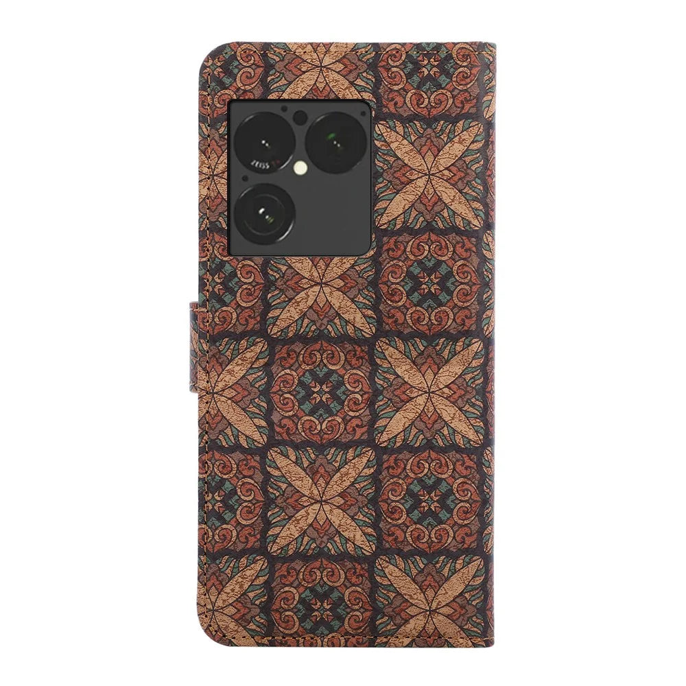 For Sony Xperia 1 VIII Leather Wallet Case Bohemian-style TPU PU Phone Cover with Stand - Hearts - 7