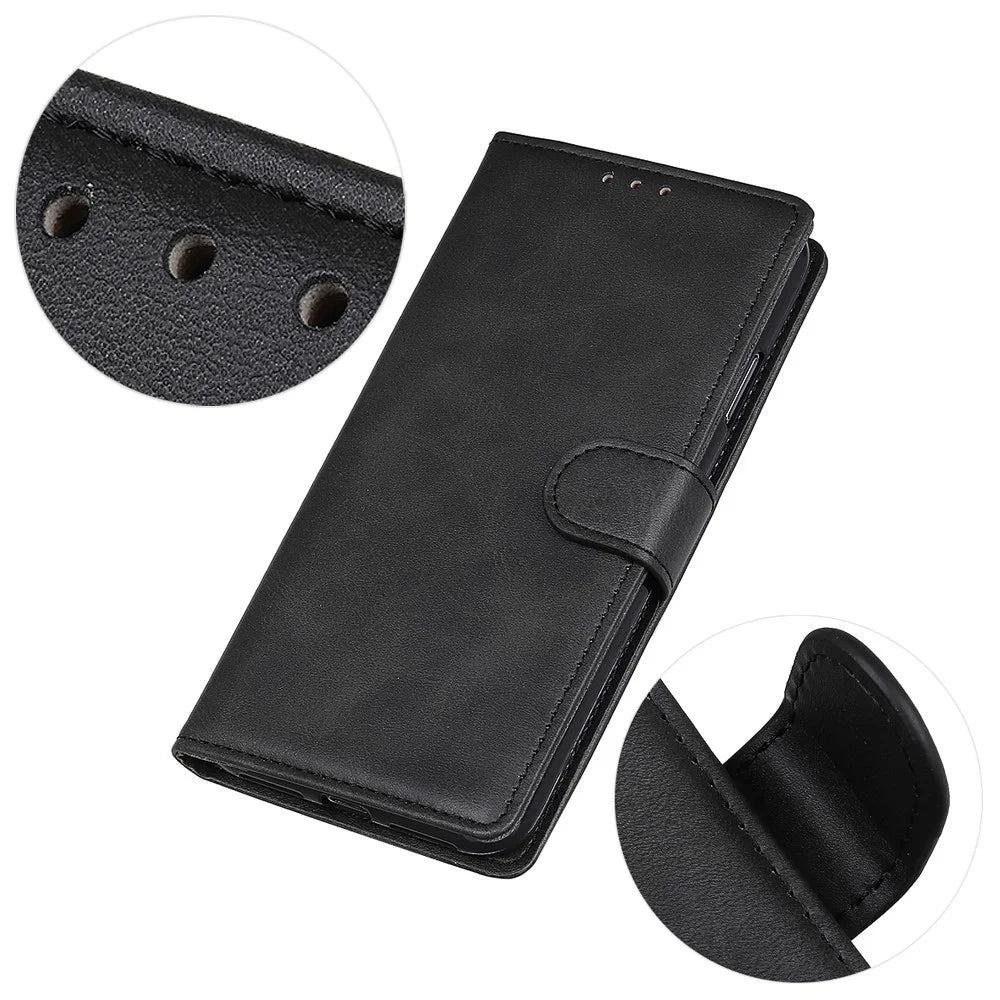 For Google Pixel 11 Pro XL Case Cowhide Texture Leather Wallet Stand Phone Cover - Black - 4