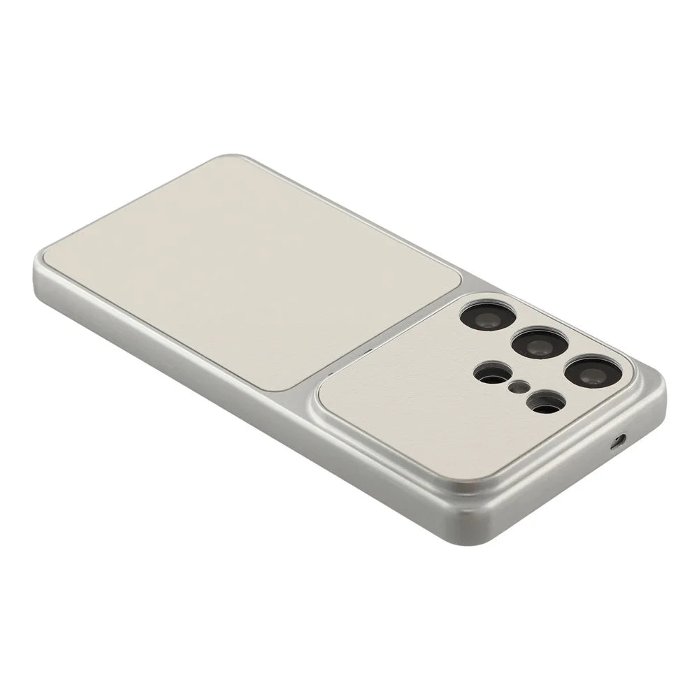 For Samsung Galaxy S26 Ultra Case Sheepskin Texture Leather Coated TPU Phone Cover with Precise Camera Cutouts - White - 4