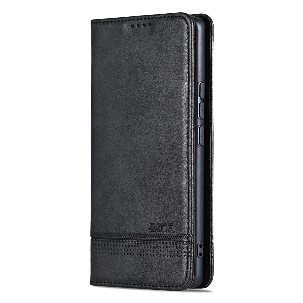 AZNS For vivo X300 Ultra 5G Phone Case Cowhide Texture PU Leather Wallet Phone Cover - Black - 6
