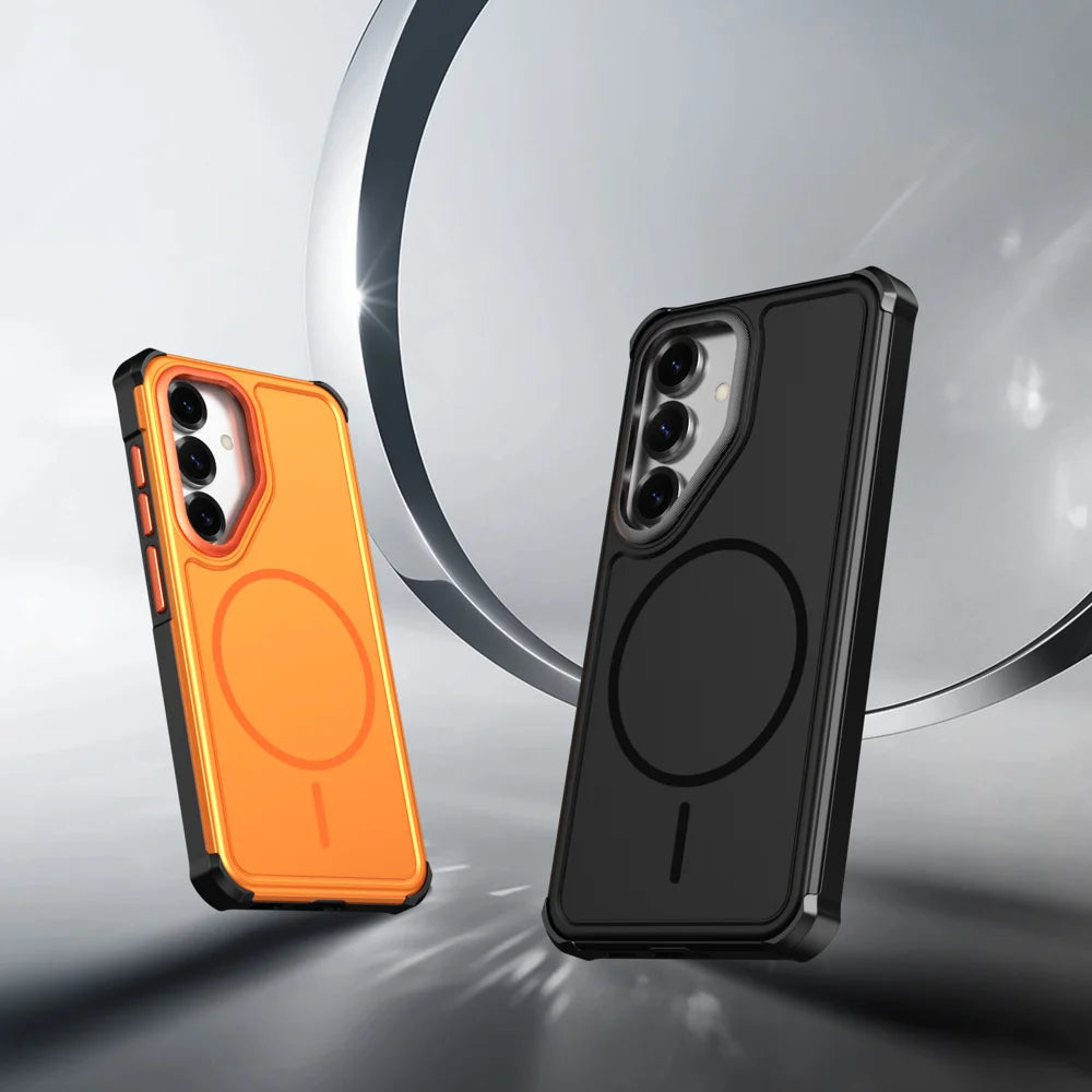 For Samsung Galaxy S24 / Galaxy S25 Magnetic Case Shockproof TPU PC Protective Cover - Black - 2