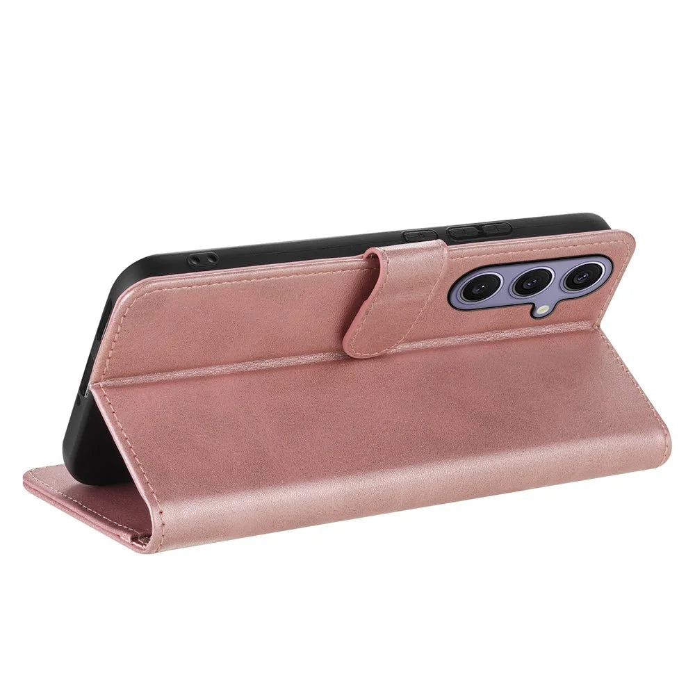 AZNS For Samsung Galaxy A27 5G Case PU Leather Wallet Phone Cover - Rose Gold - 3