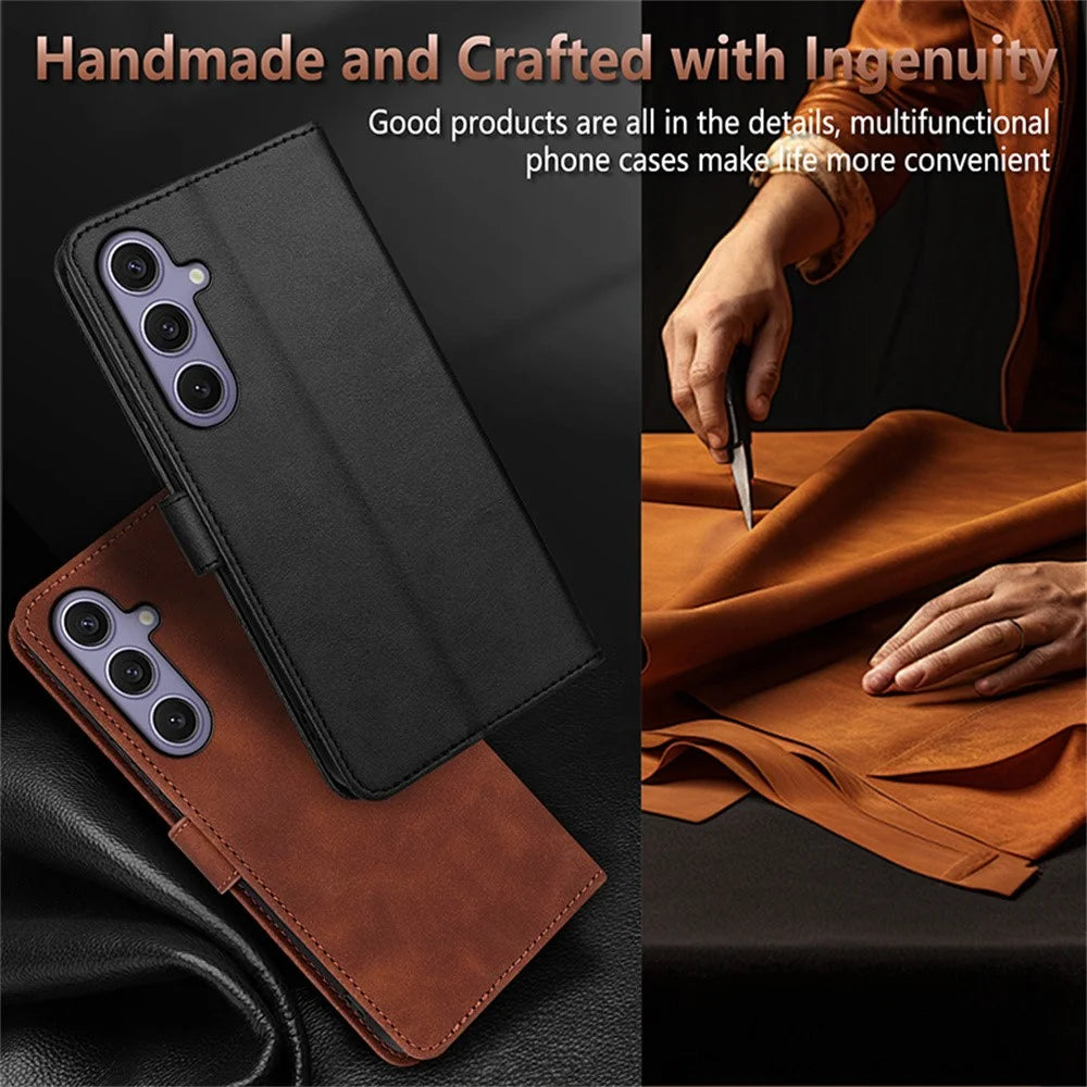 AZNS For Samsung Galaxy A27 5G Case PU Leather Wallet Phone Cover - Rose Gold - 7