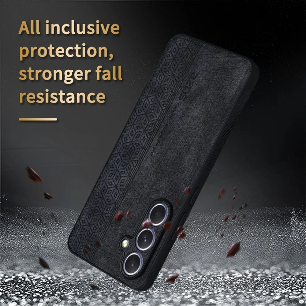 AZNS For Samsung Galaxy A27 5G Case PU Leather Covered TPU Phone Protective Cover - Black - 5
