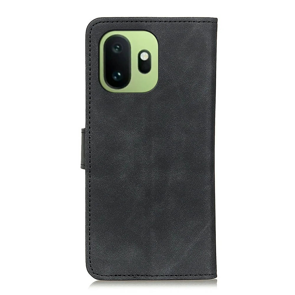 KHAZNEH For OnePlus 15T 5G Case PU Leather Retro Texture Phone Cover - Black - 7