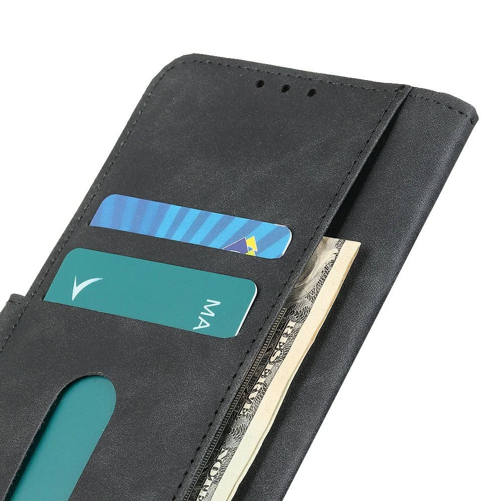 KHAZNEH For Google Pixel 11 Pro XL Case PU Leather Retro Texture Phone Cover - Black - 6