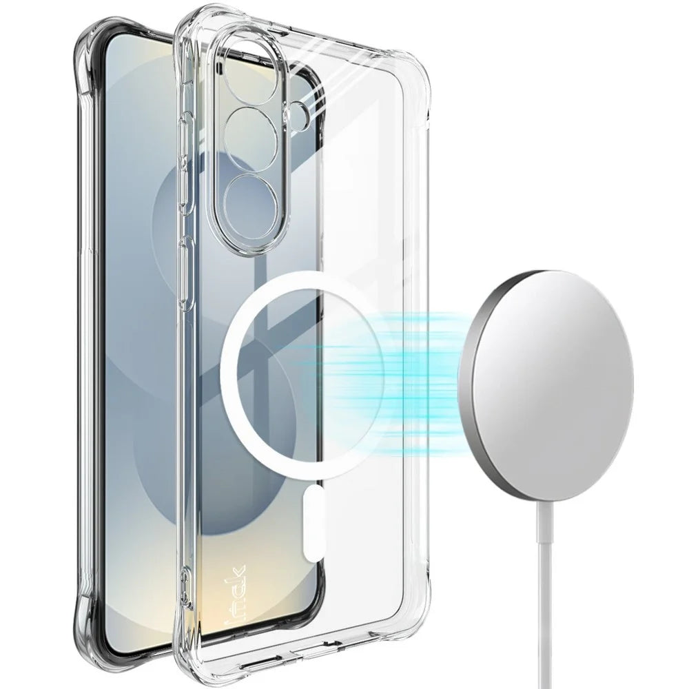 IMAK for Samsung Galaxy S26+ Magnetic Case Airbag Shockproof Protection TPU Phone Cover - Transparent - 1