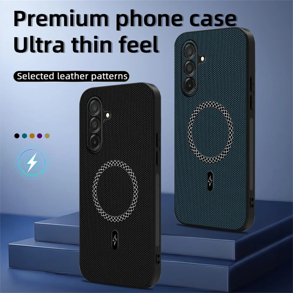 For Samsung Galaxy A27 5G Case Triangle Texture PU Leather Shockproof Ultra Thin Cover - Black - 2