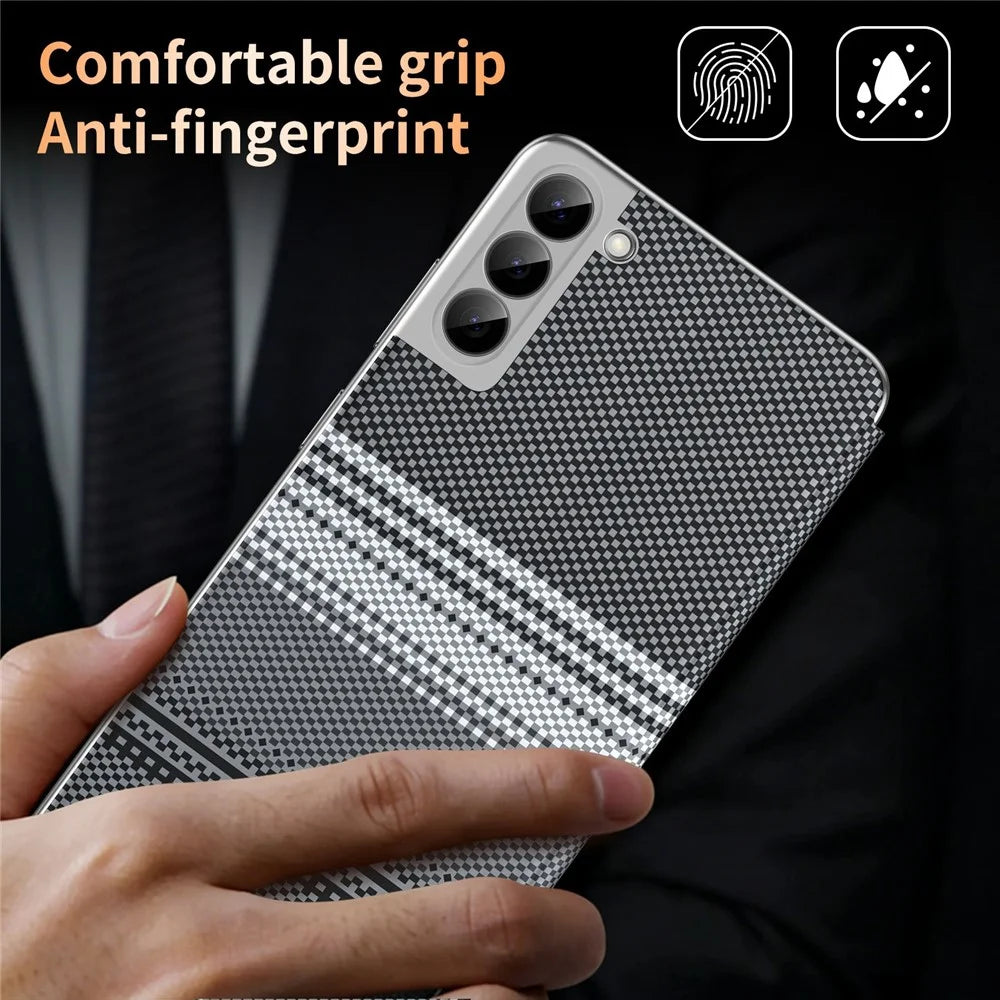 For Samsung Galaxy S22+ 5G Case Card Slot View Window Gradient Color Checkered Pattern Leather Phone Cover - Black - 4