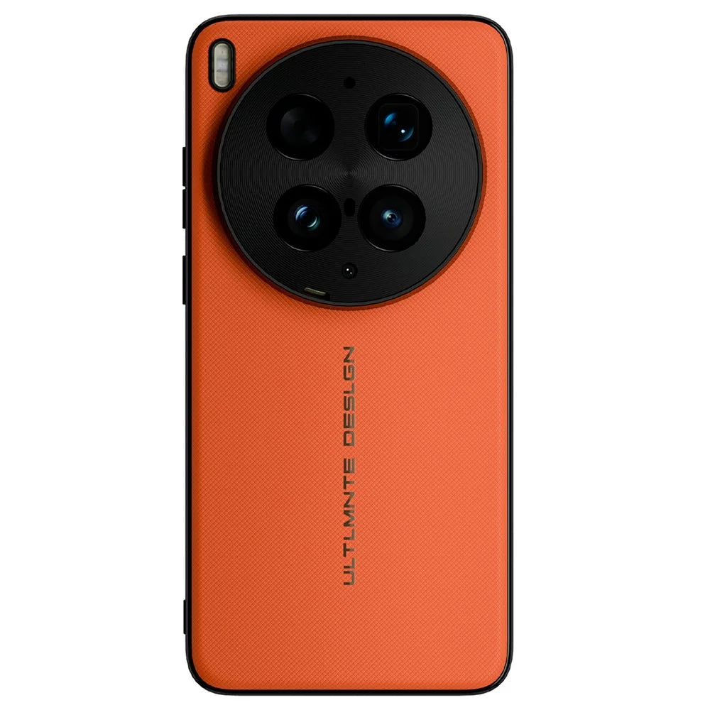 GKK For vivo X300 Ultra 5G Magnetic Case Woven Texture Leather PC Phone Cover - Orange - 1