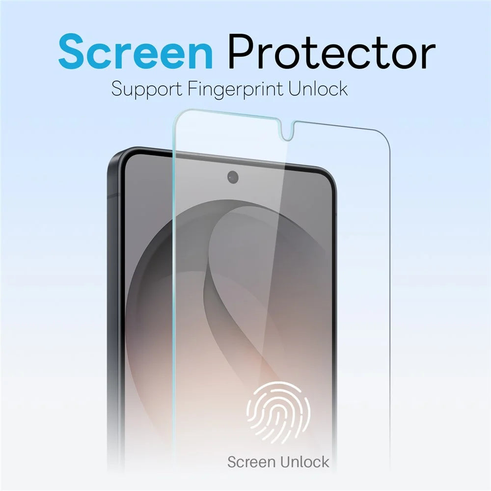 NORTHJO For Samsung Galaxy S26+ Case Translucent Matte Shockproof Phone Cover with Tempered Glass Film - Black - 3