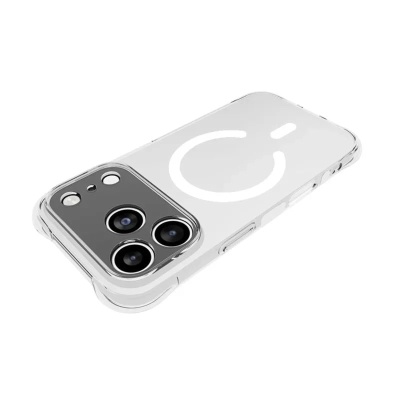 WANLONFENG for iPhone 17 Pro Max  WL1 Series 2.0mm Magnetic Case Clear TPU Phone Back Cover with 2Pcs Screen Films - Transparent - 4