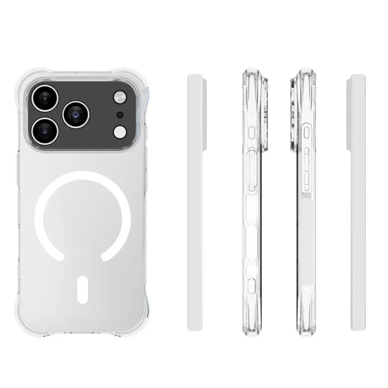 WANLONFENG for iPhone 17 Pro Max  WL1 Series 2.0mm Magnetic Case Clear TPU Phone Back Cover with 2Pcs Screen Films - Transparent - 6