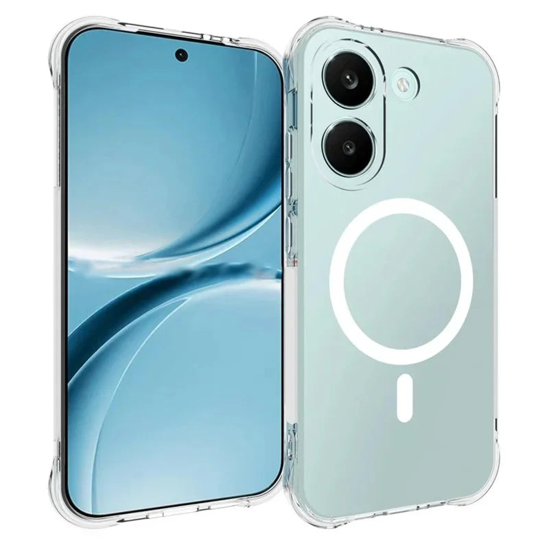 WANLONFENG for Xiaomi Poco X8 Pro 5G / Xiaomi Redmi Turbo 5 5G  WL1 Series 2.0mm Magnetic Case Clear TPU Phone Back Cover with 2Pcs Screen Films - Transparent - 2