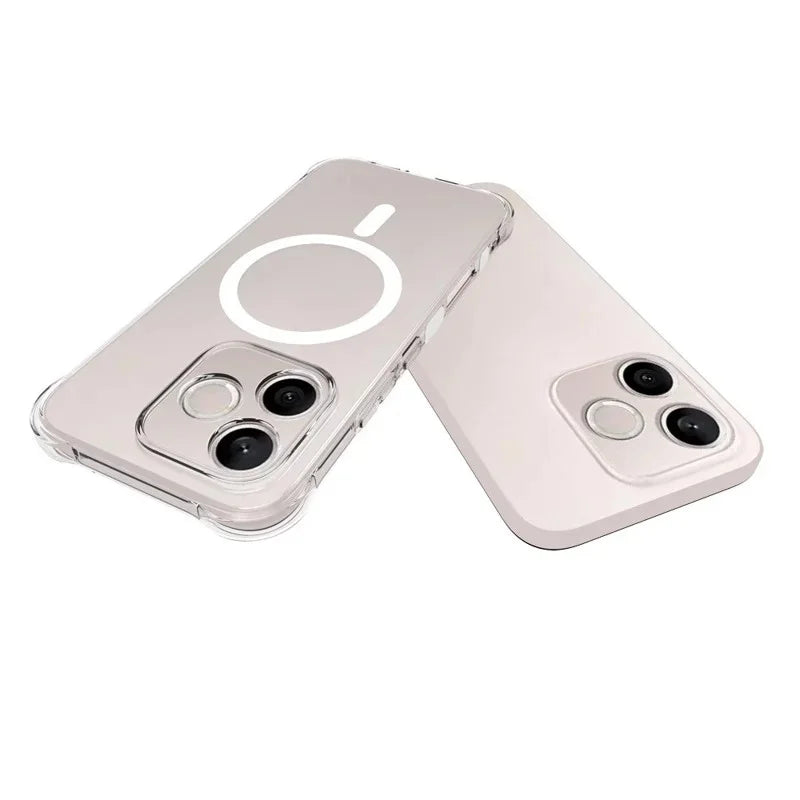WANLONFENG for Honor 600 Lite 5G  WL1 Series 2.0mm Magnetic Case Clear TPU Phone Back Cover with 2Pcs Screen Films - Transparent - 5