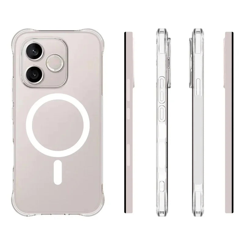 WANLONFENG for Honor 600 Lite 5G  WL1 Series 2.0mm Magnetic Case Clear TPU Phone Back Cover with 2Pcs Screen Films - Transparent - 6
