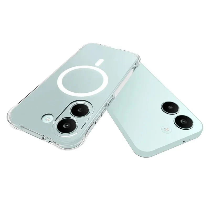 WANLONFENG for Xiaomi Poco X8 Pro 5G / Xiaomi Redmi Turbo 5 5G  WL2 Series 2.0mm Magnetic Case Clear TPU Phone Back Cover with Screen Films - Transparent - 5