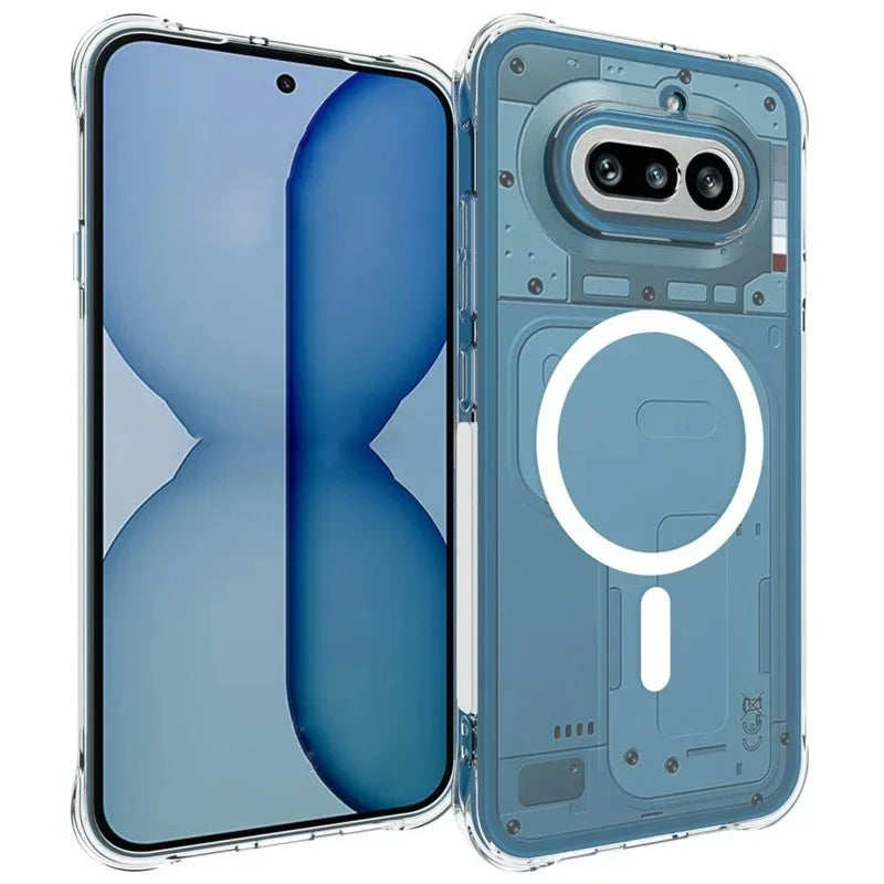 WANLONFENG for Nothing Phone (4a)  WL2 Series 2.0mm Magnetic Case Clear TPU Phone Back Cover with Screen Films - Transparent - 2