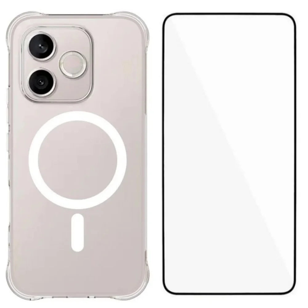 WANLONFENG for Honor 600 Lite 5G  WL2 Series 2.0mm Magnetic Case Clear TPU Phone Back Cover with Screen Films - Transparent - 1