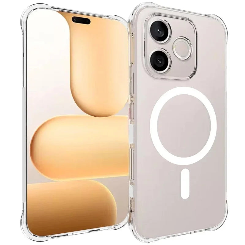 WANLONFENG for Honor 600 Lite 5G  WL2 Series 2.0mm Magnetic Case Clear TPU Phone Back Cover with Screen Films - Transparent - 2