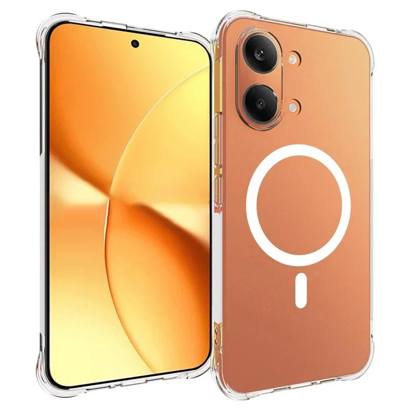 WANLONFENG for Xiaomi Poco X8 Pro Max 5G / Xiaomi Redmi Turbo 5 Max 5G  WL2 Series 2.0mm Magnetic Case Clear TPU Phone Back Cover with Screen Films - Transparent - 2