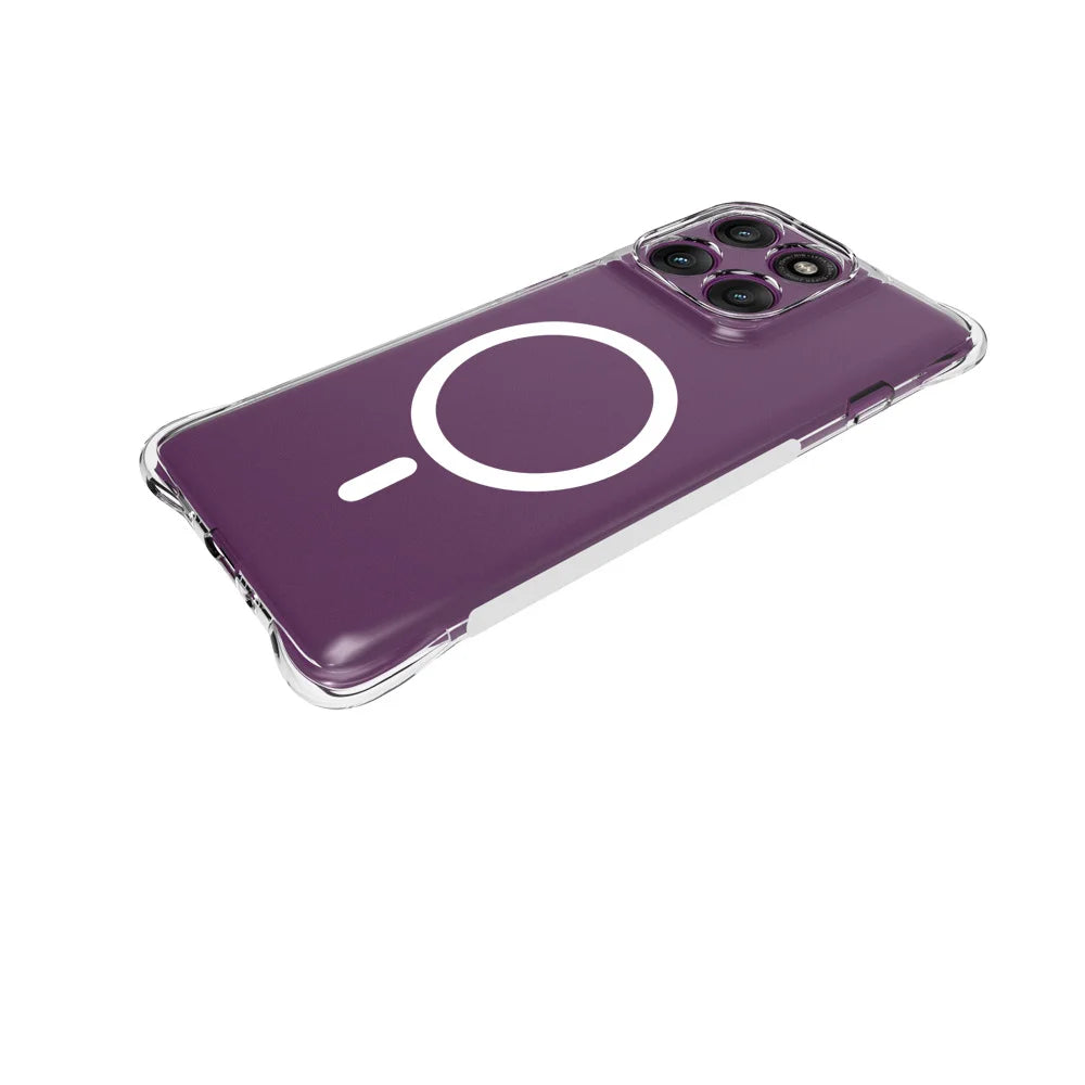 WANLONFENG for Motorola Edge 60 Fusion 5G / Motorola Edge 60 5G  WL2 Series 2.0mm Magnetic Case Clear TPU Phone Back Cover with Screen Films - Transparent - 4