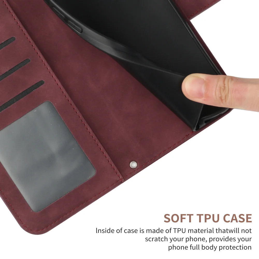 For OnePlus Nord 6 5G / Turbo 6V 5G / Turbo 6 5G  Case Sunflower Imprint Leather Wallet Phone Cover with Wrist Strap - Wine Red - 7