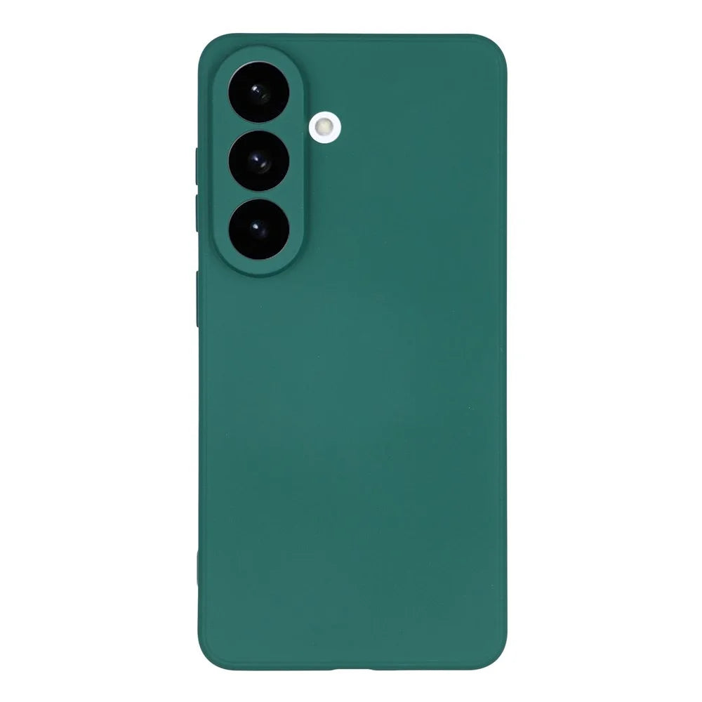 For Samsung Galaxy S26+ Case TPU Back Soft Anti-Scratch Fiber Lining Phone Cover - Army Green - 1