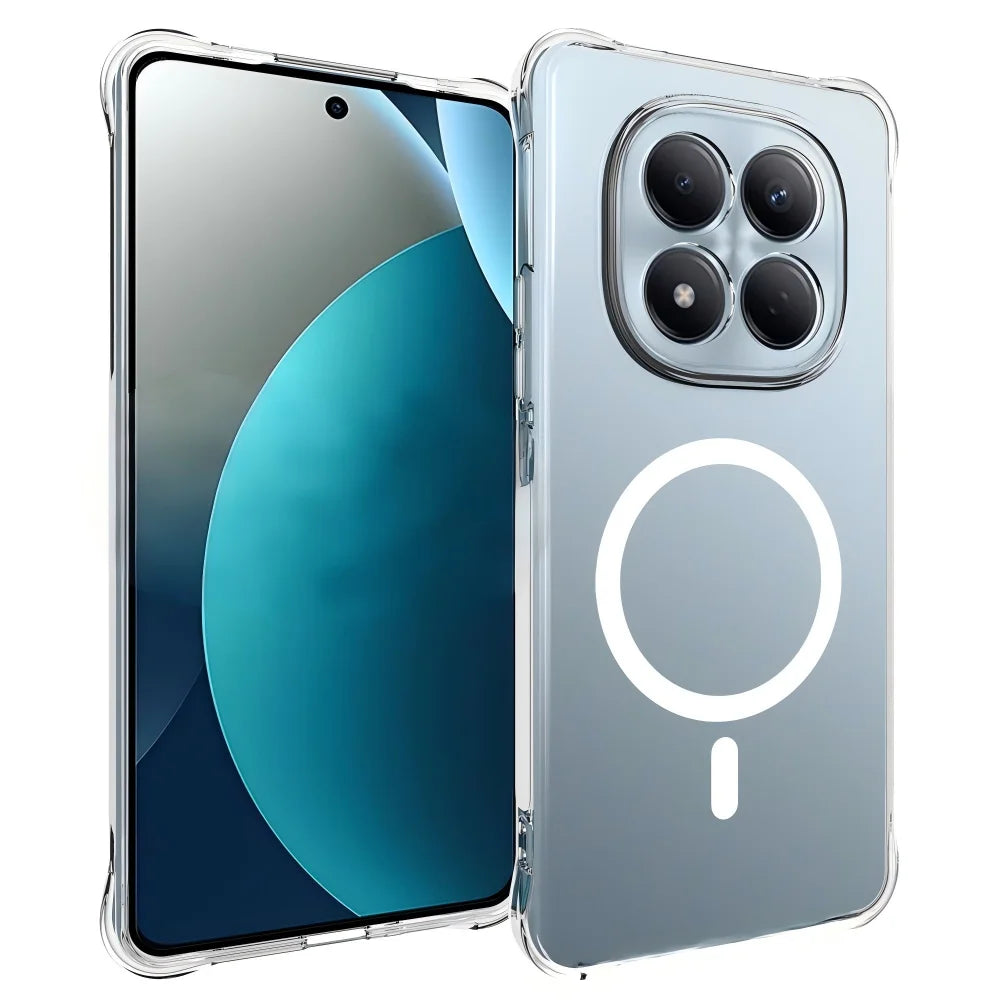 WANLONFENG for Xiaomi Redmi Note 15 4G (Global) WL1 Series 2.0mm Magnetic Case Clear TPU Phone Back Cover with 2Pcs Screen Films - Transparent - 2