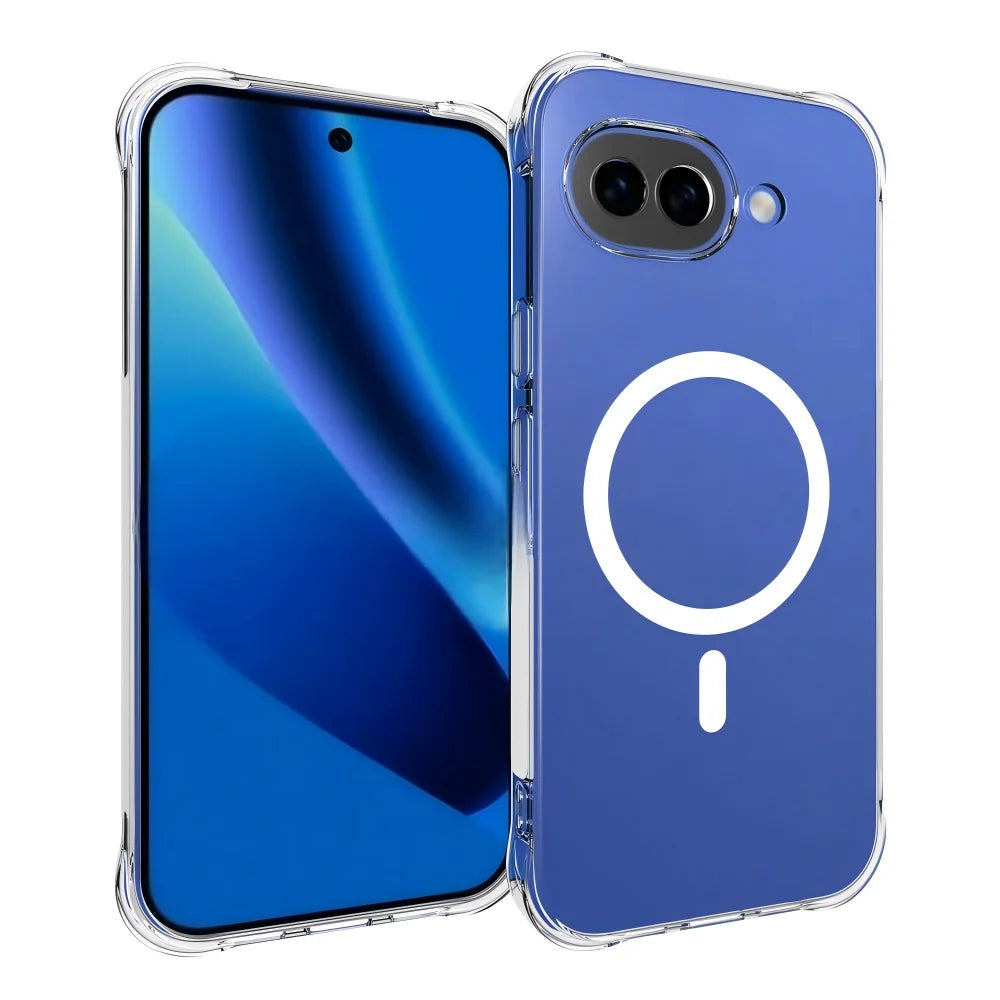WANLONFENG for Google Pixel 10a WL2 Series 2.0mm Magnetic Case Clear TPU Phone Back Cover with Screen Films - Transparent - 2