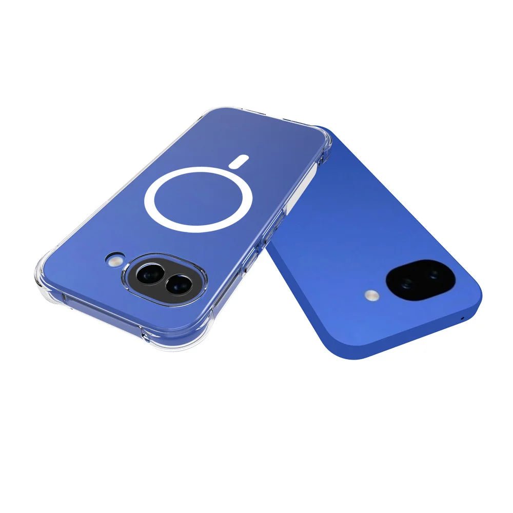 WANLONFENG for Google Pixel 10a WL2 Series 2.0mm Magnetic Case Clear TPU Phone Back Cover with Screen Films - Transparent - 5