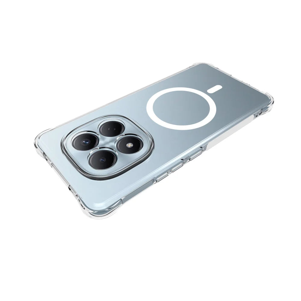 WANLONFENG for Xiaomi Redmi Note 15 Pro+ 5G (Global) / Xiaomi Poco M8 Pro 5G WL2 Series 2.0mm Magnetic Case Clear TPU Phone Back Cover with Screen Films - Transparent - 3