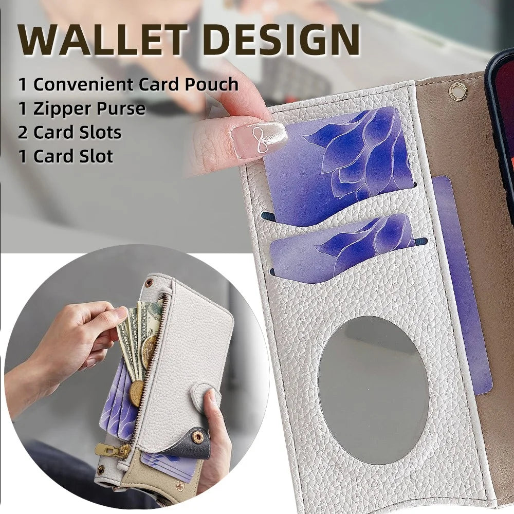For Realme C85 Pro 4G Leather Case Wallet Stand Cover Irregular Tail Style with Chain Strap - White - 6