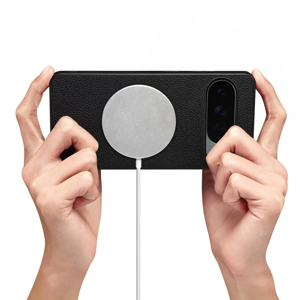 DENIOR D30 For Google Pixel 10 / 10 Pro Magnetic Case Detachable Card Holder Kickstand Litchi Texture Leather Back Phone Cover - Black - 7