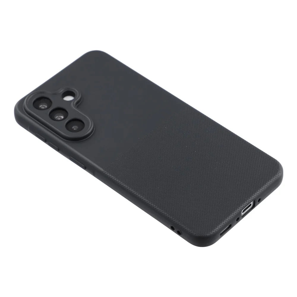 For Samsung Galaxy A36 5G Phone Case Dotted Texture Fiber Lining TPU Shockproof Cover (Precise Cutouts) - Black - 4