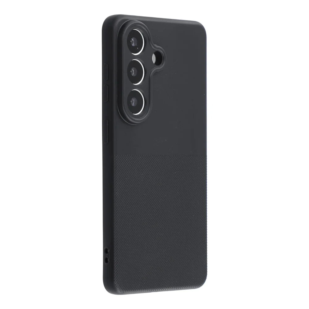 For Samsung Galaxy S24 Phone Case Dotted Texture Fiber Lining TPU Shockproof Cover (Precise Cutouts) - Black - 1