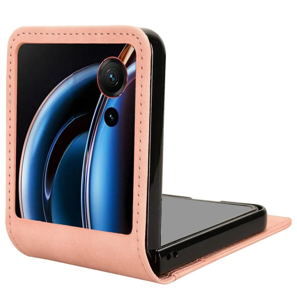 Phone Case For ZTE nubia Flip3 5G / Libero Flip / nubia Flip 5G Separable Design Card Slot Leather + PC Back Cover - Pink - 5
