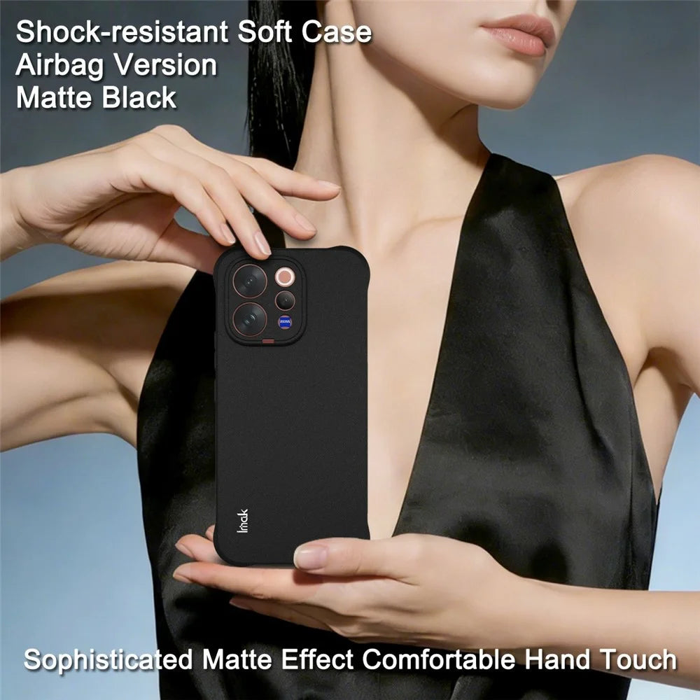 IMAK For vivo V70 5G / V70 Elite 5G Case TPU Phone Cover Airbag Shockproof Protection - Matte Black - 3