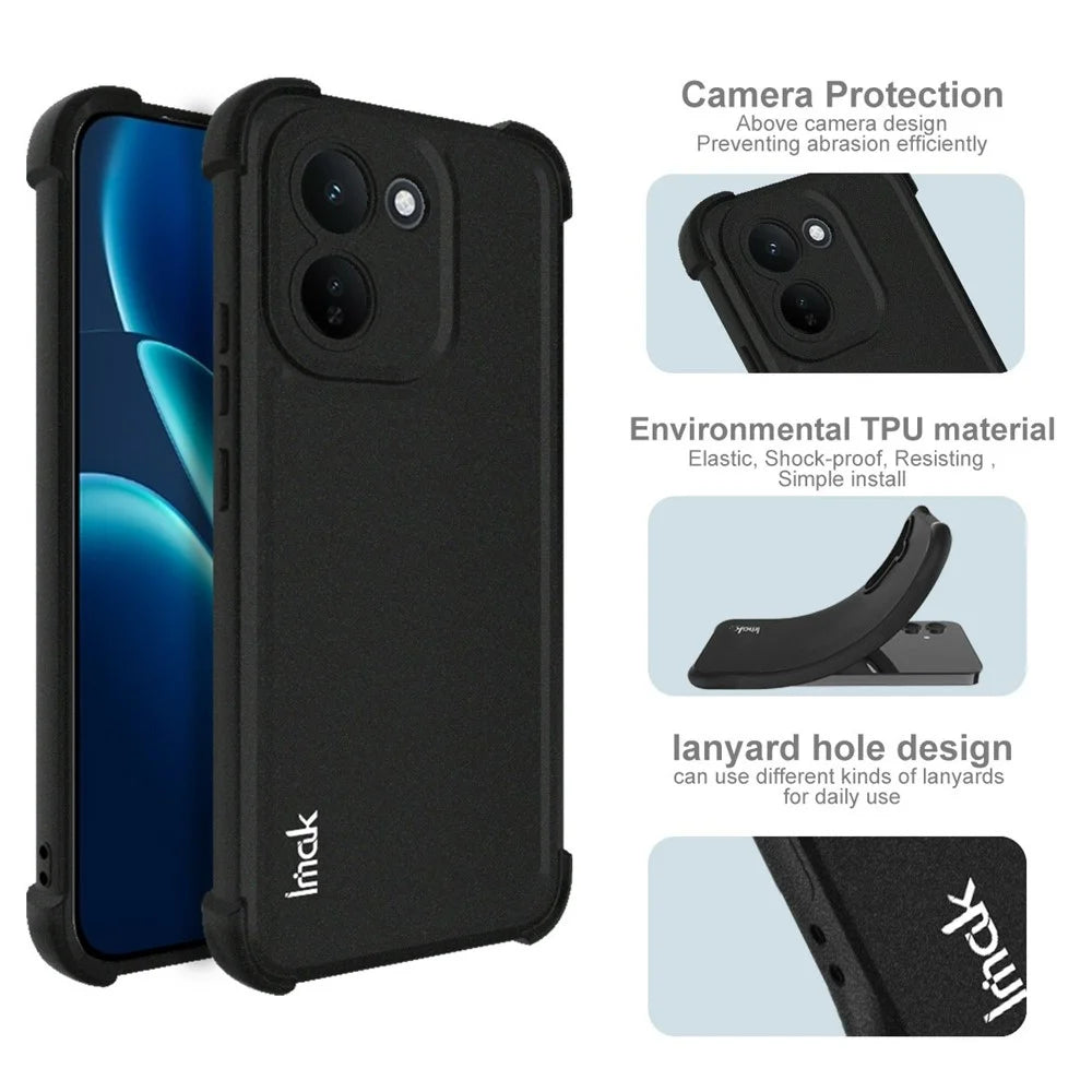 IMAK For vivo iQOO Z11 5G Case TPU Phone Cover Airbag Shockproof Protection - Matte Black - 6