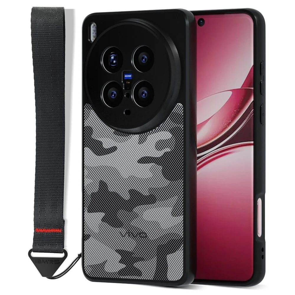 IBMRS for vivo X300 5G Mobile Cover Soft TPU + Hard PC Case with Wrist Strap (Precision Cutouts) - Artistic Camouflage - 1