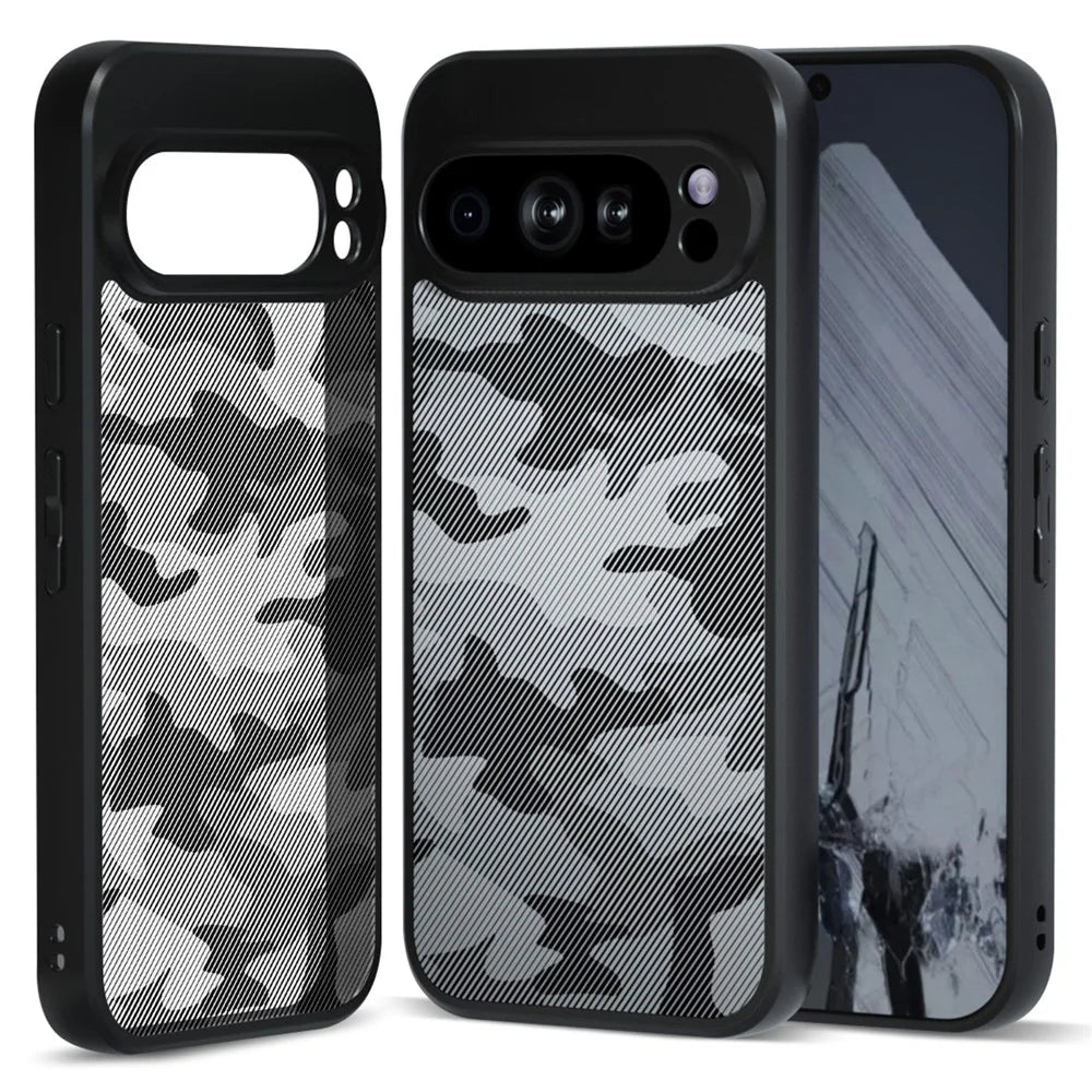 IBMRS for Google Pixel 9 Pro XL Mobile Cover Soft TPU + Hard PC Case with Wrist Strap (Precision Cutouts) - Artistic Camouflage - 2