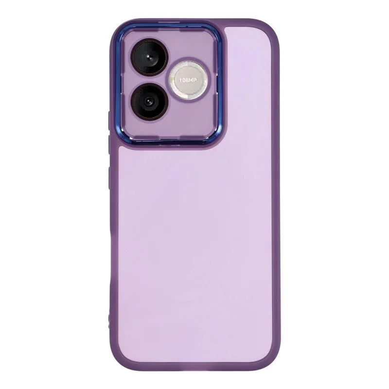 WANLONFENG for Honor 600 Lite 5G TPU Case  DKSM Series Electroplated Frame Back Cover with Tempered Glass - Purple - 2
