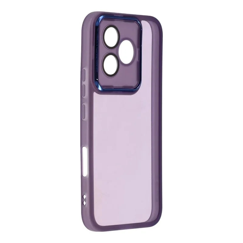 WANLONFENG for Honor 600 Lite 5G TPU Case  DKSM Series Electroplated Frame Back Cover with Tempered Glass - Purple - 3
