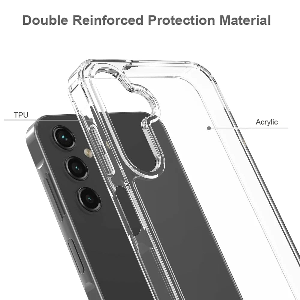 For Samsung Galaxy A27 5G Clear Phone Case TPU+Acrylic Shockproof Phone Back Cover - Clear - 5